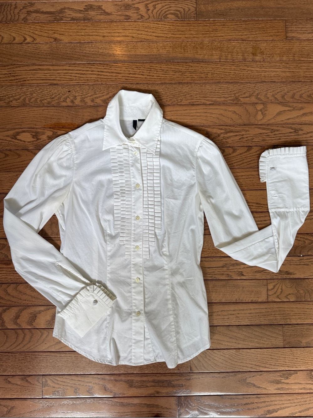 United Colors Of Benetton White Tuxedo Dress Shirt